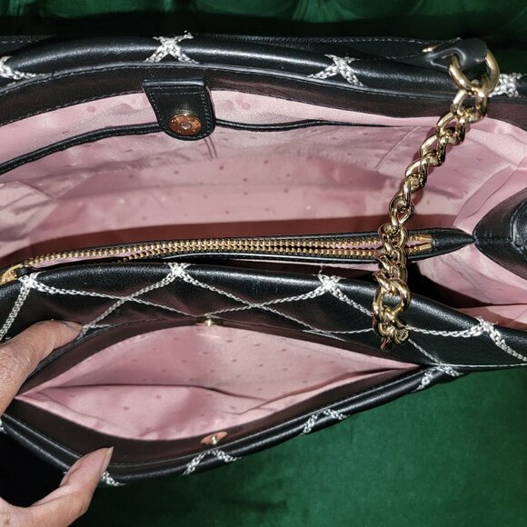 π RARE KATE SPADE LEATHER QUILTED TOTE with KATE SPADE DUST BAG BUNDLE - Picture 5 of 9